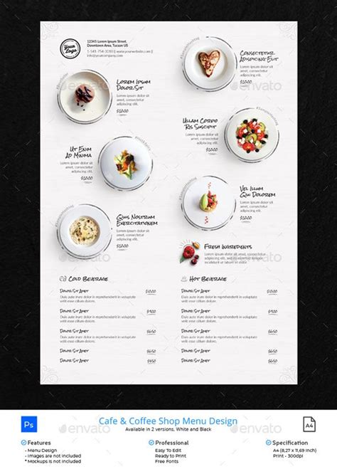 Clean Menu White Wood Food Menus Print Templates Download Here