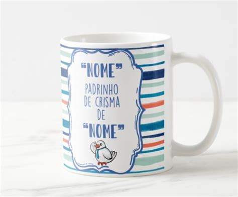 Caneca Padrinho De Crisma Personalizada Nome Elo