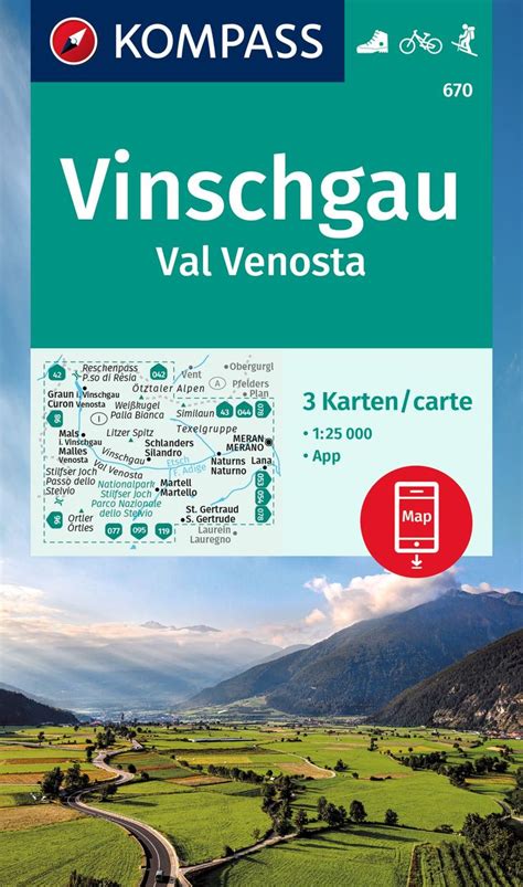 KOMPASS Wanderkarten Set 670 Vinschgau Val Venosta 3 Karten 1 25