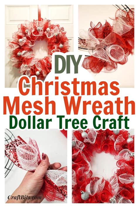 Quick Easy Dollar Tree Mesh Christmas Wreath Christmas Wreaths