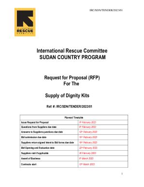 Fillable Online Request For Proposal Rfp For The Supply Of Dignity