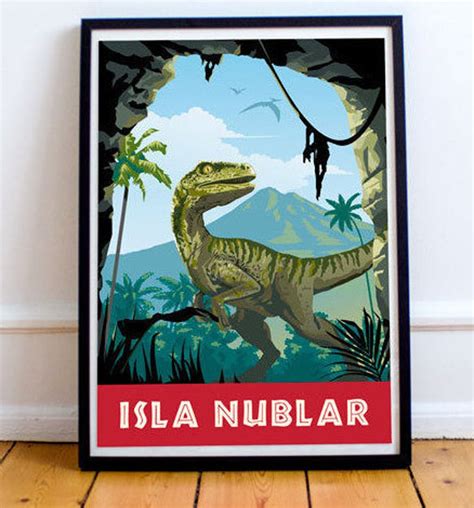 Isla Nublar Jurassic Park Book Poster Unframed Etsy Jurassic Park