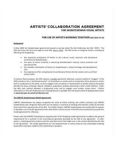 Free Collaboration Agreement Samples In Ms Word Pages Google