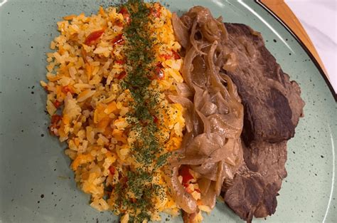 Bife Acebolado Arroz De Festa Band Receitas