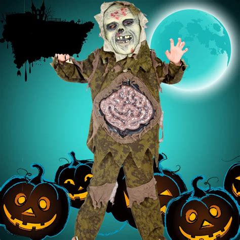 Halloween Costumes For Kids Cosplay Zombie Scary Intestines Mask Stage ...