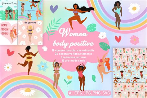 Women Body Positive Clipart Collection Graphic By JulyG Art Store