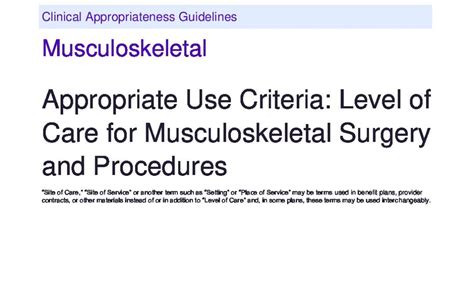 Pdf Level Of Care For Musculoskeletal Surgery 2023 01 01 Carelon