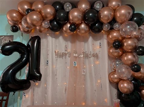 Rose Gold And Black 21st Birthday Party