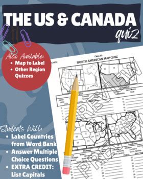 North America Map Quiz by Geography with Howerton | TPT