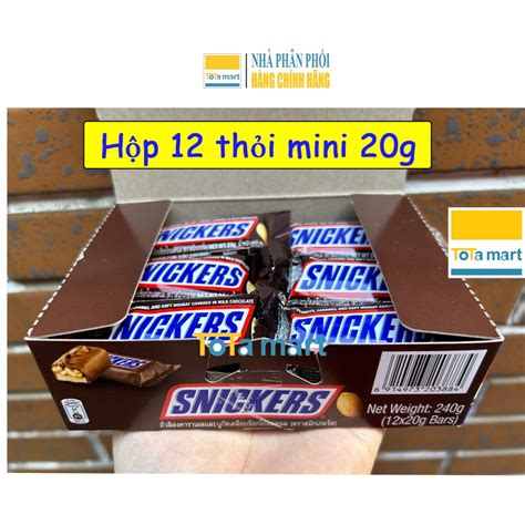 Hsd 10 2024 Box Of 12 Mini Chocolate Snicker Bars 20g Genuine