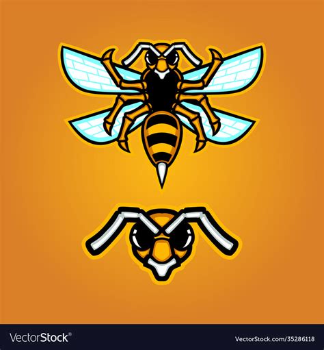 Hornet mascot logo Royalty Free Vector Image - VectorStock