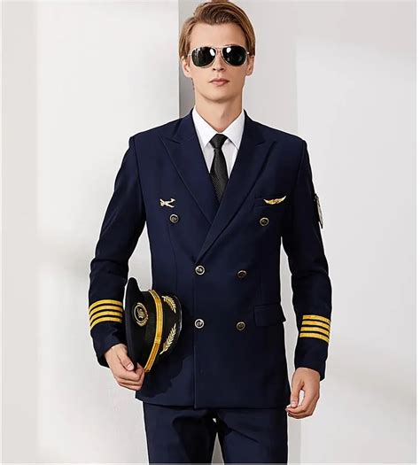 Air Captain Uniform Male Pilot Airline Uniform Coat Professional Suits