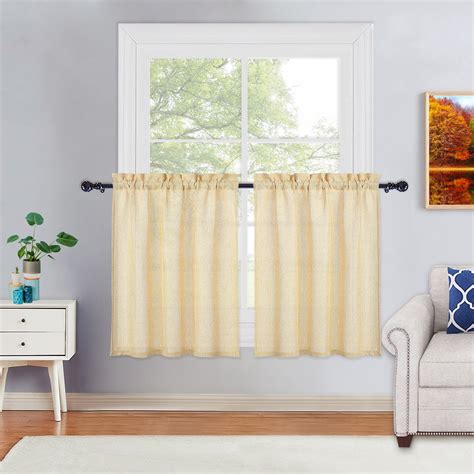 Haperlare W X L Kitchen Curtains Farmhouse Heavyweight Blackout