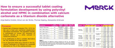 How To Ensure A Successful Tablet Coating Formulation Development By Using Polyvinyl Alcohol And