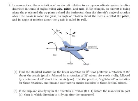 Solved 2 In Aeronautics The Orientation Of An Aircraft Chegg