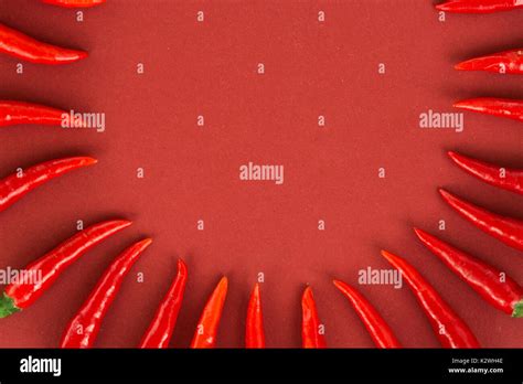 Red Hot Chili Peppers Popular Spices Concept Semicircle Still Life Composition Of Hot Chili
