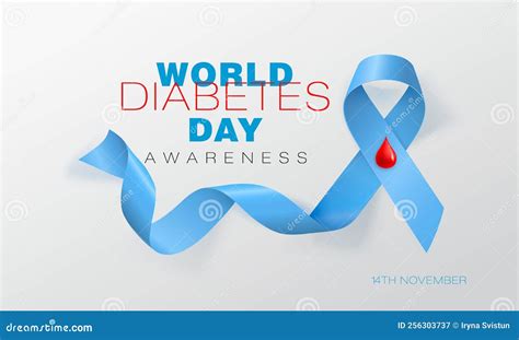 Creative Poster Or Banner Of World Diabetes Day With Awareness Ribbon