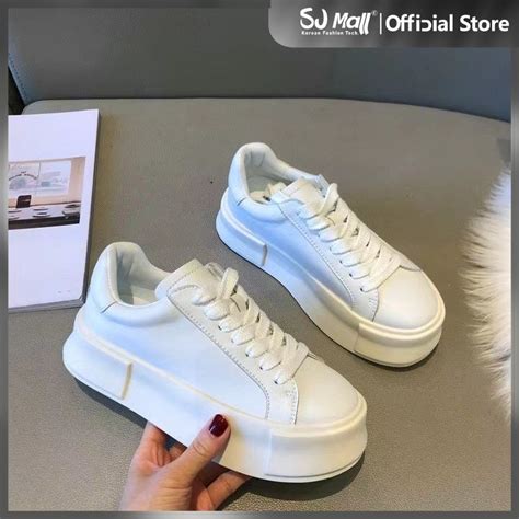 Korean High Cut White Rubber Shoes Sneakers For Women Shopee Philippines