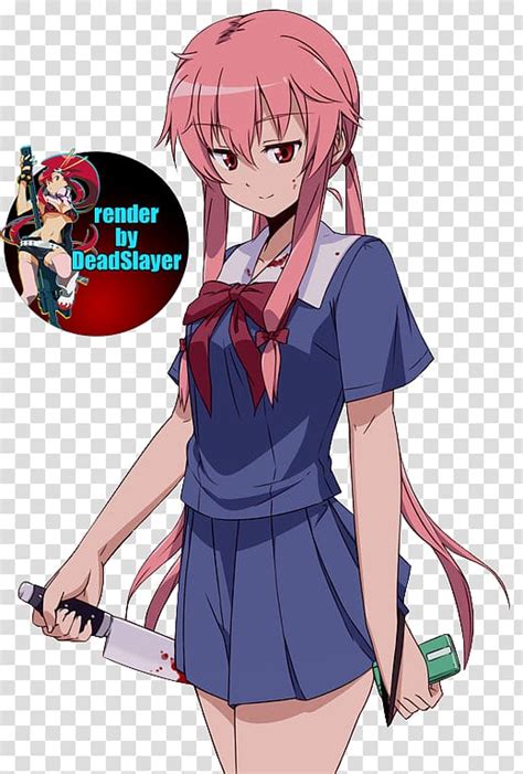 Yuno Gasai Future Diary Rendering Anime Yuno Transparent Background