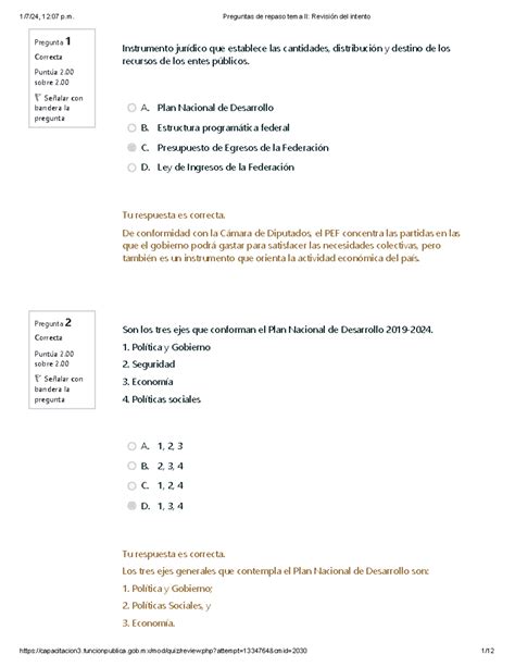 Preguntas De Repaso Tema Ii Revisi N Del Intento Pregunta Correcta