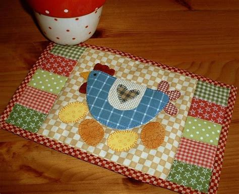 Spring Chicken Eggs Mug Rug PDF Pattern Mug Rug Patterns Mug Rug