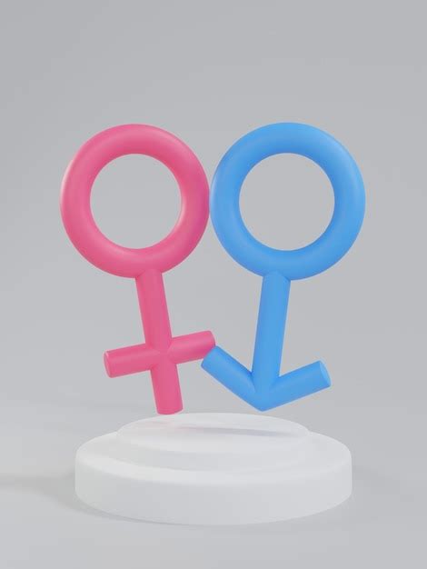 Rendu 3d Symbole De Sexe Masculin Et Féminin Photo Premium