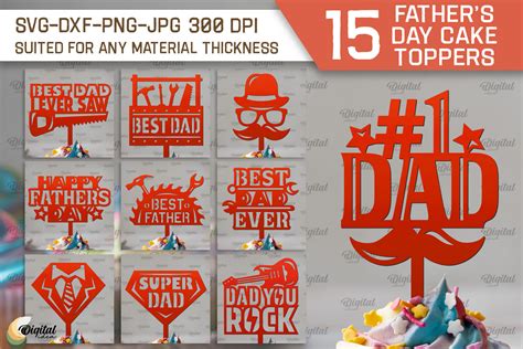 Father S Day Cake Toppers Svg Bundle Graphic By Digital Idea Creative