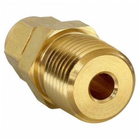 PARKER Male Connector Brass For 1 4 In Tube OD 1 8 In Pipe Size