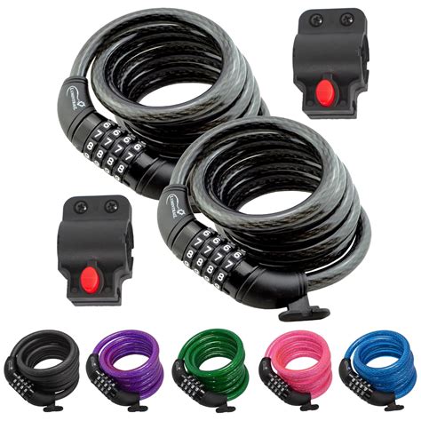 Lumintrail Bike Cable Lock 6 Ft Self Coiling 12mm Braided Steel Cable