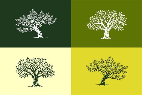 Vector Olive Tree Silhouette Pre Designed Illustrator Graphics