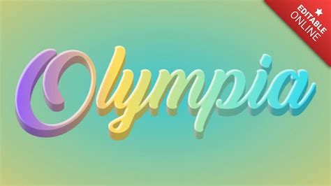 Olympia 3D Text Pastell Mehrfarbig Texteffekt Generator