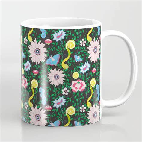 Lemons In The Grass Coffee Mug Botanical Print Mugs Coffee Mugs