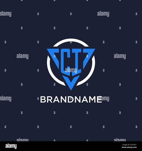 CI Monogram Logo With Triangle Shape And Circle Design Vector Stock