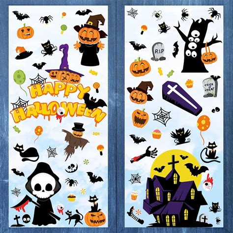 Amazon 127 PCS Halloween Window Clings Double Side Removable