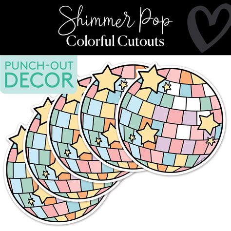 Disco Ball Classroom Cut Outs Shimmer Pop Schoolgirl Style