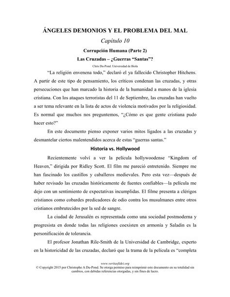 Pdf Ngeles Demonios Y El Problema Del Malveritasfidei Org Estudio Pm