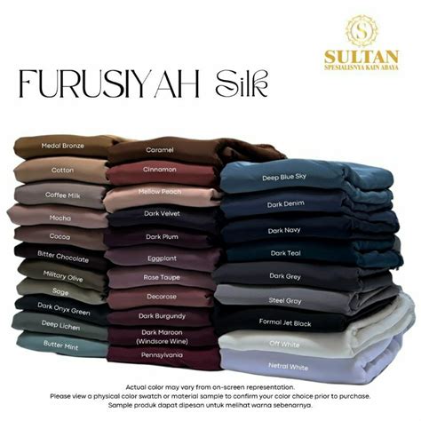 Jual Furusiyah Silk Polos Kain Abaya Sultan Furusiyah Silk Polos