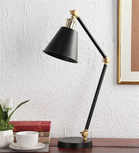 Buy Black Metal Study Table Lamp With Metal Base By Craftter At Off