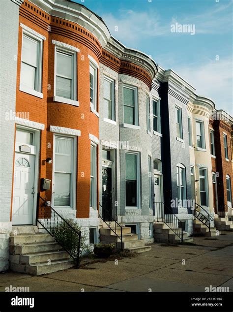 Brick Row Houses Baltimore Maryland Stock Photo Alamy