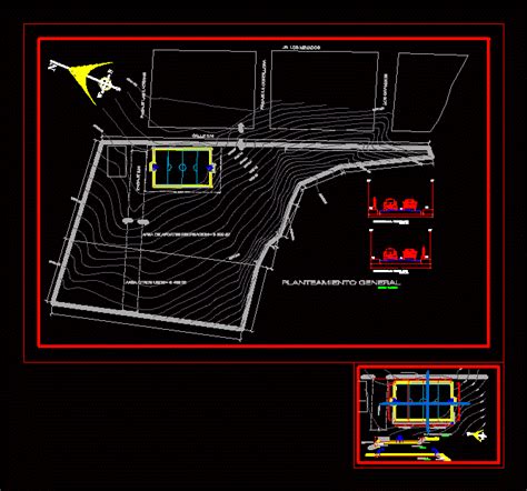 Planteamiento General De Losa Deportiva Multifuncional En Autocad