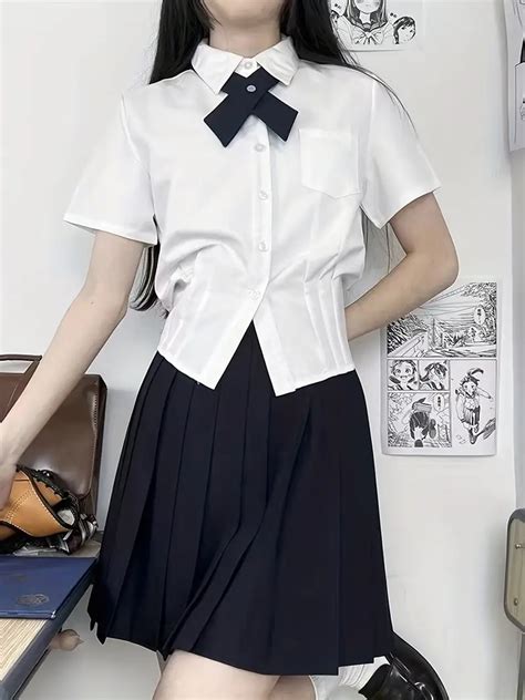 Preppy Pleated Skirt Japanese School Girl Jk Uniform Temu