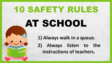 10 Safety Rules At School In English Few Lines On Safety Rules At