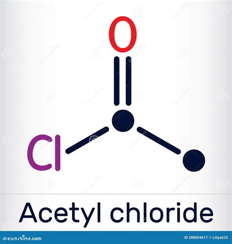 Acetyl Chloride Molecule. it is Acyl Chloride, Acyl Halide. Skeletal ...