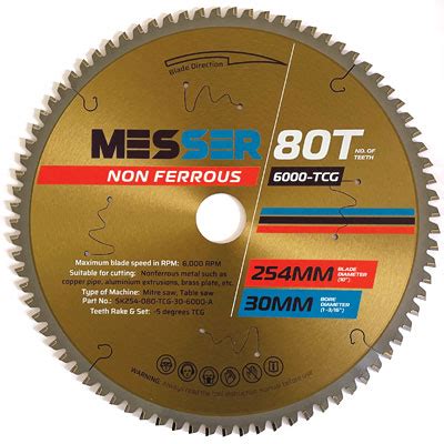 254mm Non Ferrous Metal Cutting Blade Circular Saw Blades Messer Tools