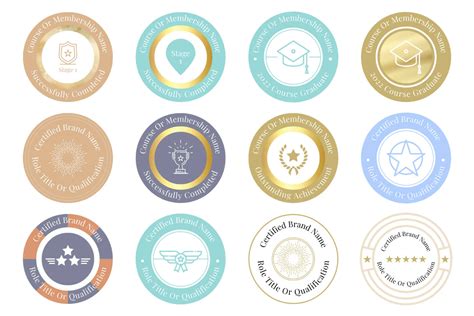 Achievement And Certification Badges Canva Template Pack Social Media