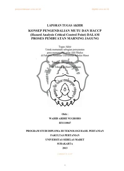 KONSEP PENGENDALIAN MUTU DAN HACCP Hazard Analysis Critical Control