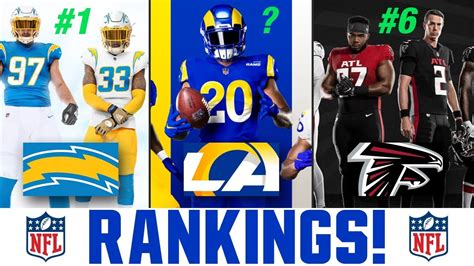 Ranking The New Nfl Uniforms Best New Nfl Uniforms 2020 Youtube