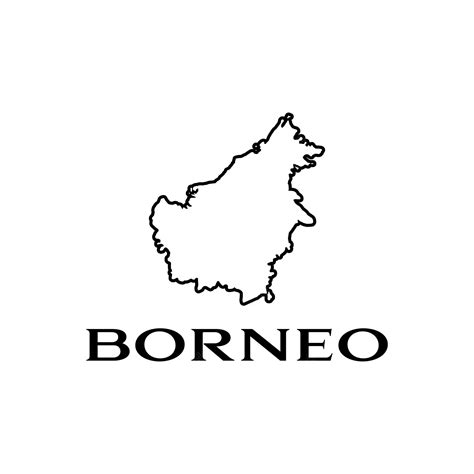 Premium Vector Simple Line Of Borneo Map Graphic Design Template And