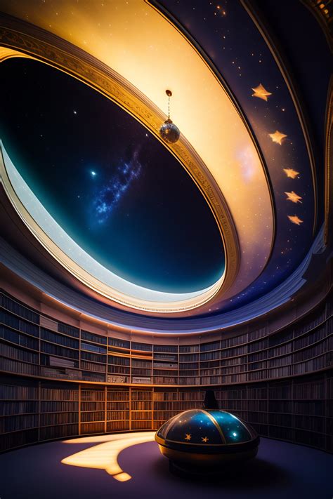 Lexica Interior Of Planetarium Starry Ceiling Telescope And Globe