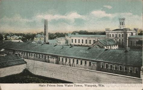 State Prison From Water Tower Waupun Wi Postcard